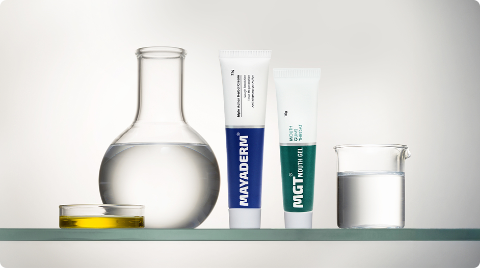 Two tubes of Mayaderm and MGT Biotherm Gel.